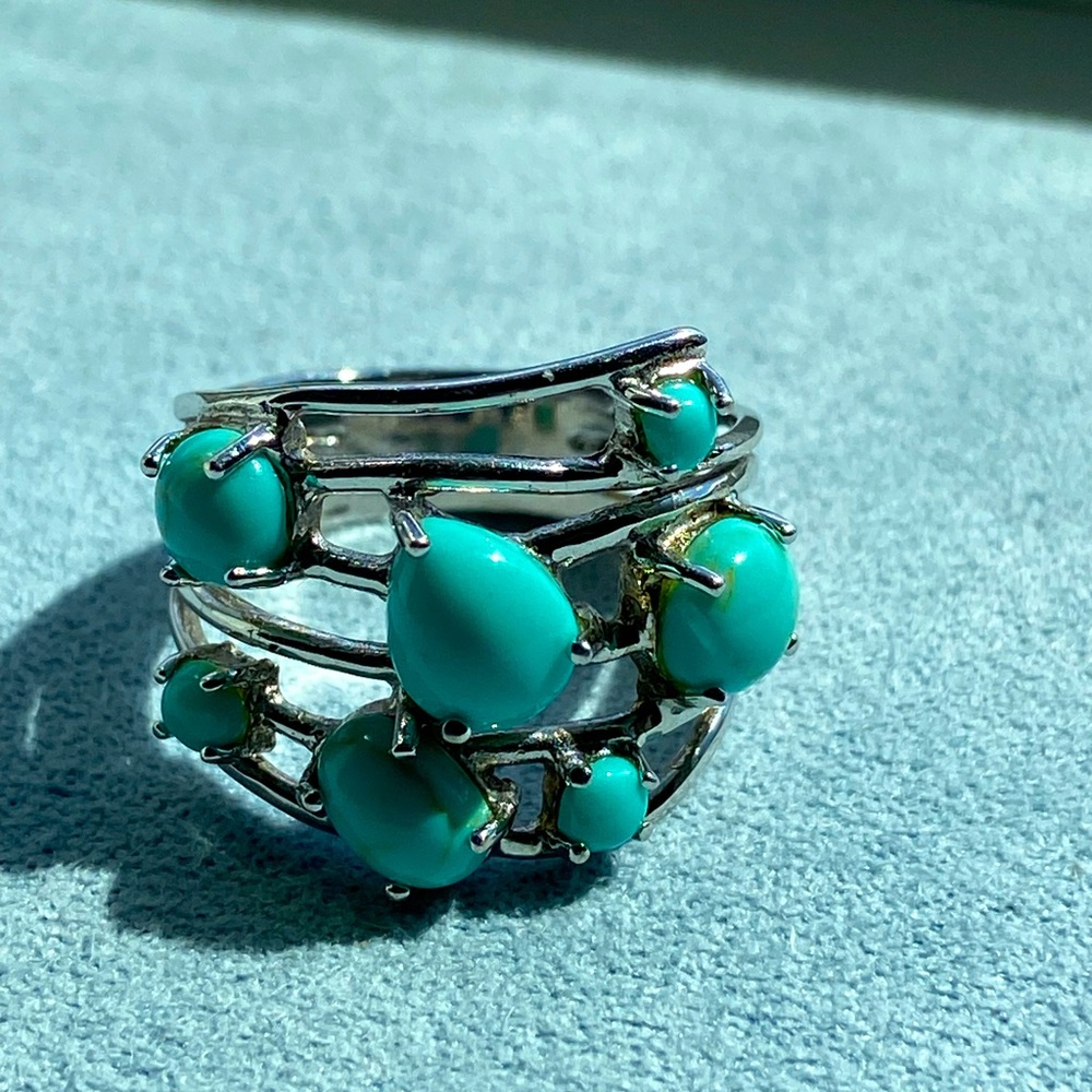 Sterling silver ring with turquoise accents